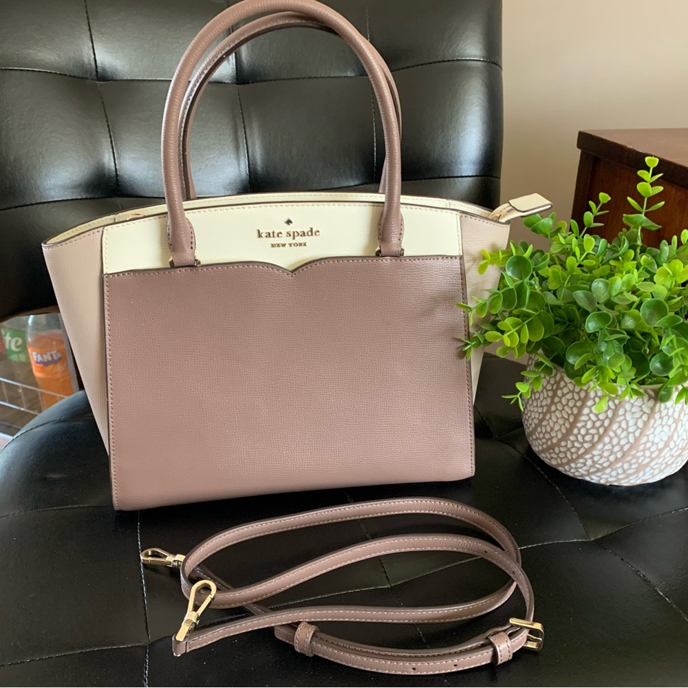 Kate Spade Rose and Cream Satchel with Luxurious Leather